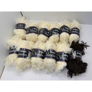 Patons Voodoo Yarn Lot Of 12 - 11 Fleece 1 Earth Acrylic Nylon Blend 50g Each